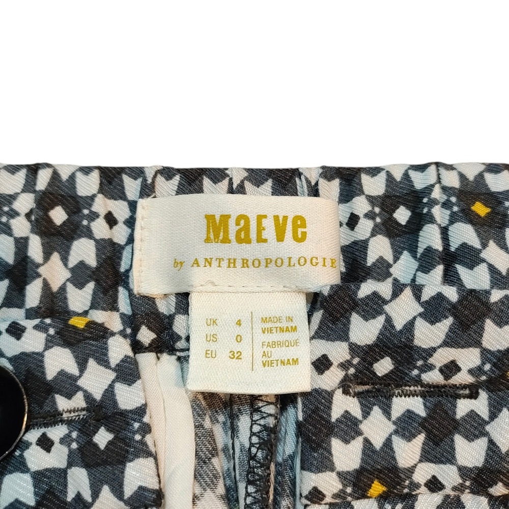 Maeve Anthropologie Callan Wide Leg Pants Geometric Print Viscose Breezy Flowy 0 - Picture 8 of 9